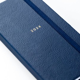 Busy B - Slim Diary from January to December 2024 - Navy - Faux Leather Week to View Slim Planner with Space for Notes