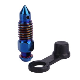 YANRUHFL Stainless Steel M8x1.25mm Thread Pitch Brake Bleed Nipple Screw Bleeder Fitting (Burnt Blue)