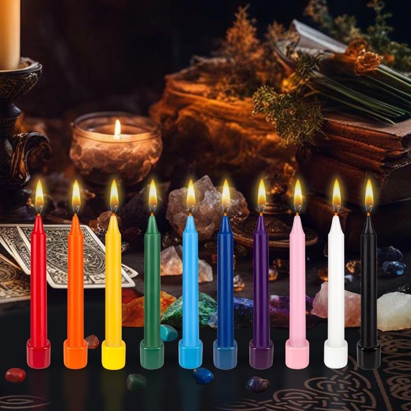 Mega Candles 40 pcs Unscented Assorted Colors Exquisite Mini Taper