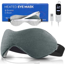 Ezona Máscara de Ojos Térmica USB con Control de Temperatura, Compresión Cálida y Temporizador para Ojos Secos, Almohadilla Eléctrica (Gray)