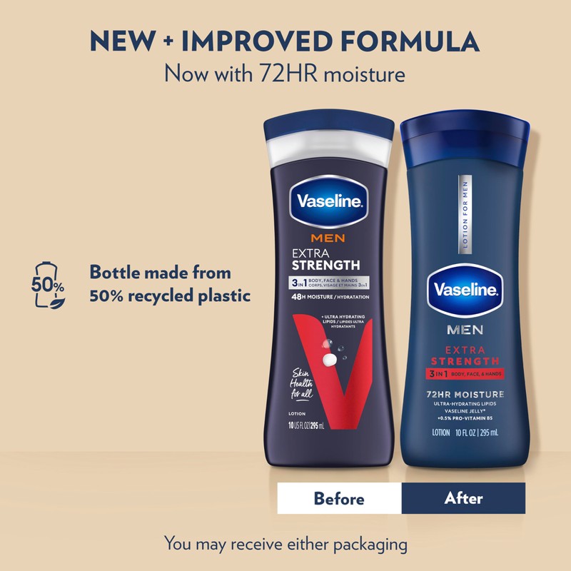 Vaseline Men Healing Moisture Hand and Body Lotion Extra Strength