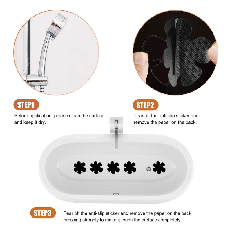 Secopad Bathtub Stickers Non-Slip, 24PCS Safety Shower Treads Adhesive Appliques