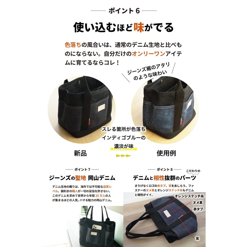 Need Network Okayama Denim Mini Tote Bag, Women's, Men's, Canvas,