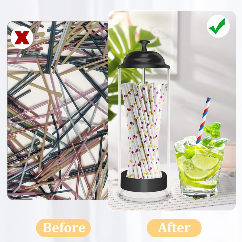 Mevtok Straw Holder for Standard Size Drinking Straws, Acrylic Plastic