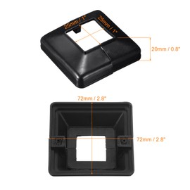 QUARKZMAN Post Cladding, 2 Pieces 25 x 25 mm/1 x 1 inch, Plastic Gap Style Post Base Cover for Fence, Stair Railing, Porch, 72 x 72 mm/2.8 x 2.8 inches (Total Size)
