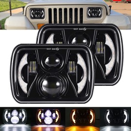 YUGUANG 5x7 7x6 LED Headlights, H6054 LED Headlights Hi/Low Beam DRL Amber Turn Signal DOT Approved, 2PCS