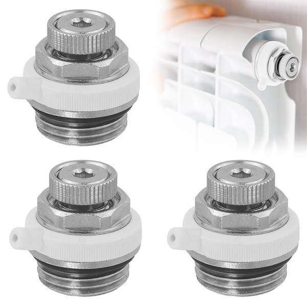 Infreecs Pack of 3 Automatic Bleed Valve for Radiators, 1/2