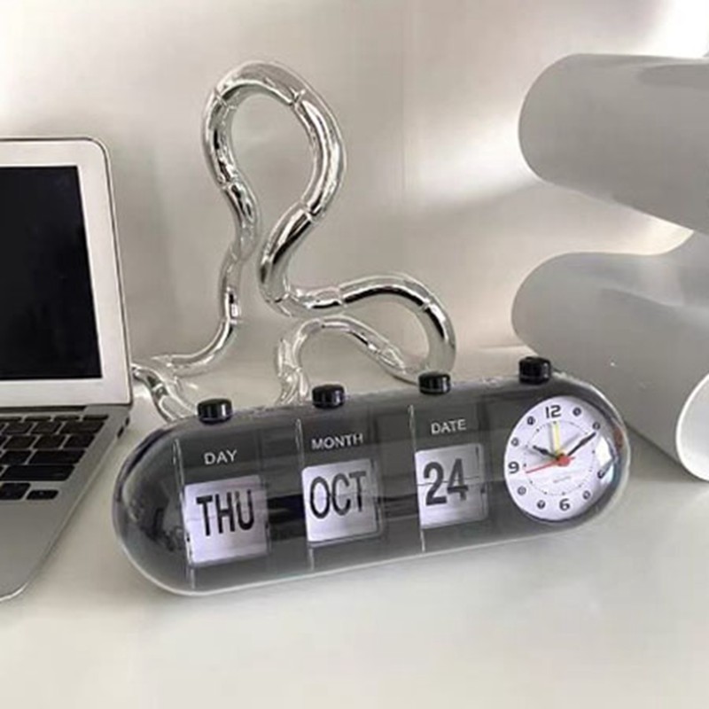 Calendar Alarm Clock Innovative Shape Decorative Jump Desktop Clock for