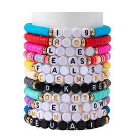 11 Pcs Friendship Bracelets Set, TS Album Inspired Bracelets Set, 1989 Multi-layer Letter Bracelet, Colourful Beaded Friendship Encouragement Bracelets Set for Women Girls Fans Gifts