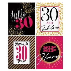 30th Birthday Wine Labels/Set of 4 Cheers Wine Bottle Stickers/Thirtieth Birthday Party