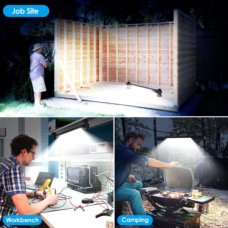 Work Light, 2500LM Ultra Bright, 5200mAh Rechargeable LED Work Lights,