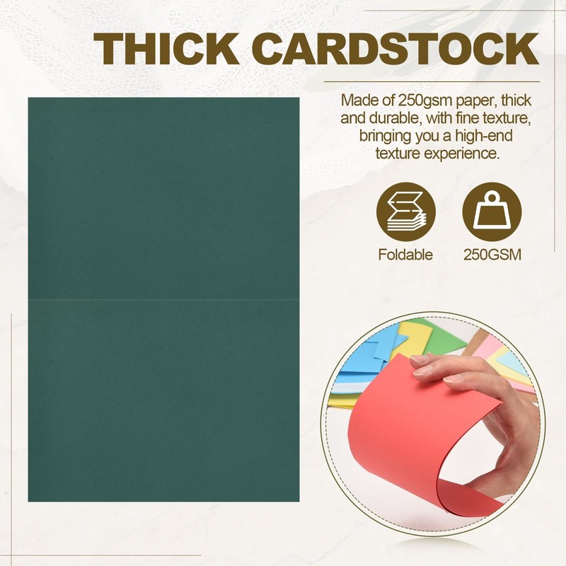 PATIKIL 50 Pack Dark Green 5x7 Blank Cards and Envelopes,