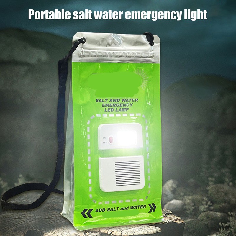 LED Foldable Salt Water Lamp Outdoor Camping Folding 3LED No