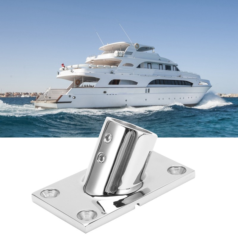 Boat Handrail Base Fitting Stainless Steel 60 Degree Rectangular Boat