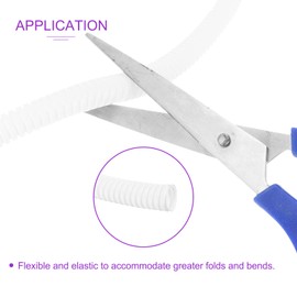 DMiotech 6m Wire Loom Split Tubing 12.7mm, Cord Protectors from Pet Flexible Conduit Cable Management for Office, Home, Garden, White