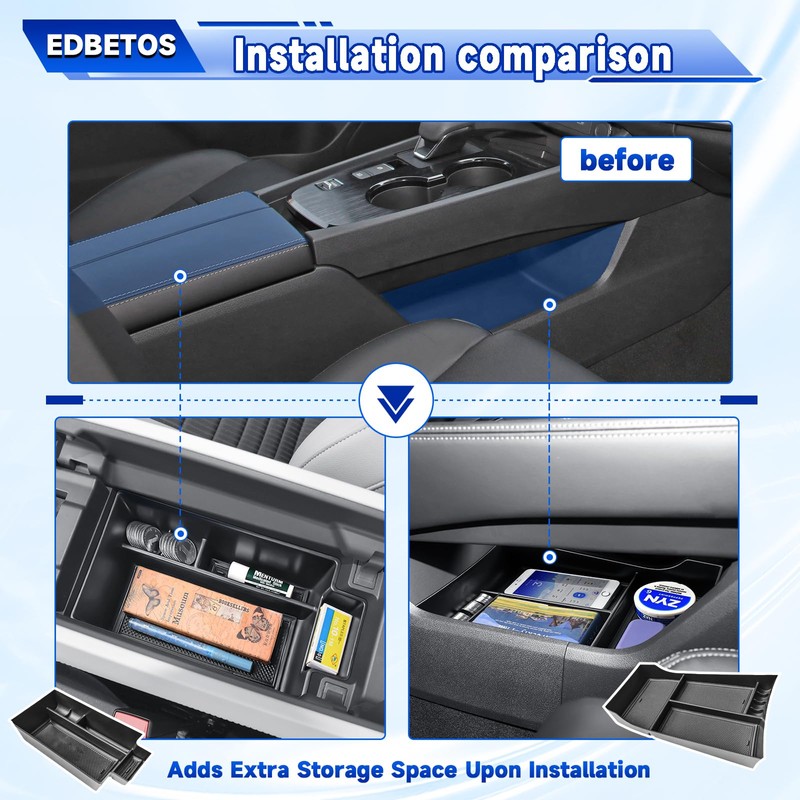 EDBETOS 2PCS/Set Center Console Organizer Compatible with Nissan Rogue 2021-2023