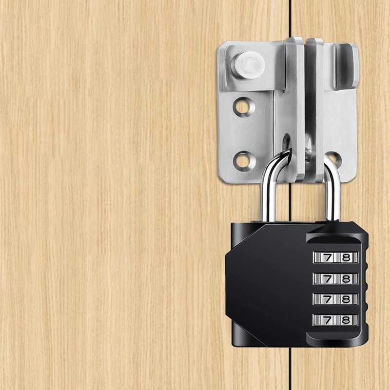 Combination Locker Padlock,Combination Lock, 10 Digits Push Button Padlock Black