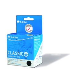 K-Active Kinesiology Tape classic black water resistant and Hypo-Allergenic, 50 mm x 5 m, , ,