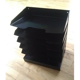 SKILCRAFT 6 Shelf Desktop Organizer, 12"W x 8-1/2"D x 15"H Black (NSN4570719)