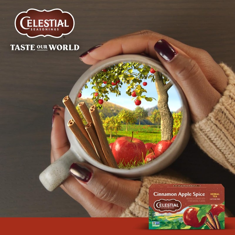Celestial Seasonings Cinnamon Apple Spice Herbal Tea, Caffeine Free, 20