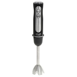 Adler AD 4625b Electric Purée Stick, 1500 W, Hand Blender with 5-Level Speed Control, Hand Mixer with Stainless Steel Blade, Hand Blender with Turbo Function, Black