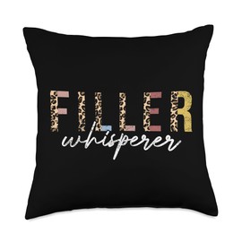 Filler Whisperer Nurse Injector & Med Spa Quote Whisperer Lip Fillers Injection Nurse Injector Throw Pillow, 18x18, Multicolor