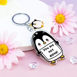 Cute Penguin Keychain Penguin Lover Positive Gifts for Women Teen Girl Trendy Stuff Inspirational Gifts for Women Birthday Christmas Gift Ideas Kawaii Acrylic Bag Charm Accessories