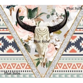 Unbranded 20oz Sublimation Tumbler Wrap Steer Skull Ready To Press Heat Transfer