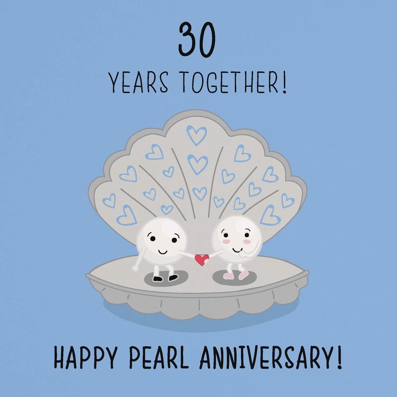 Hunts England 30th Wedding Anniversary Card - Pearl Anniversary -
