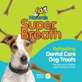 FIDO - Super Breath Dental Care Bones for Dogs - 8 Treats Per Pack (3 Pack) - Dog Dental Treats for Medium Dogs (Made in USA) - Dog Dental Chews Help Reduce Plaque, Tartar Buildup, and Freshens Breath