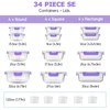 34pcs Glass Food Storage Containers with Lids Set, Airtight Glass