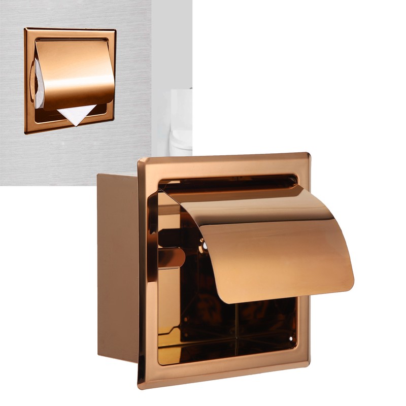 Embedded Style Toilet Paper Holder Stainless Steel Paper Towel Holder