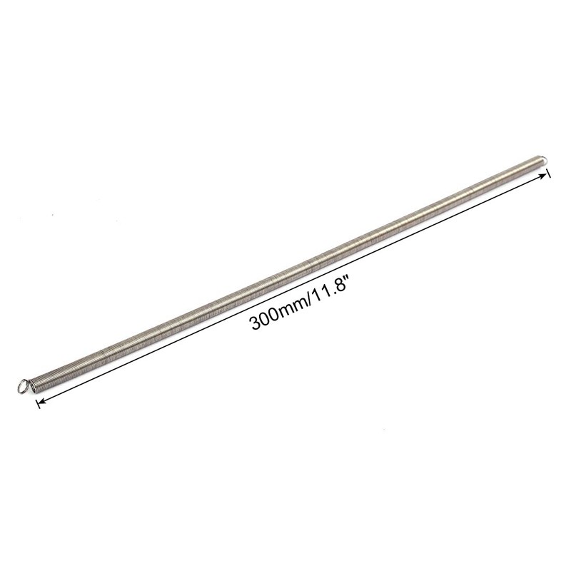 Sourcingmap® 0.5mmx6mmx300 mm Tension Spring Silver Tone 304 Stainless Steel