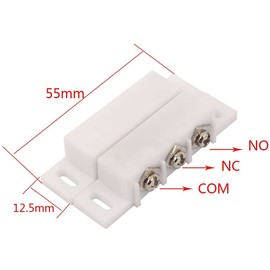 RUNCCI-YUN 4X Magnetic Reed Switch Normally Open Closed NC NO Door Alarm Window Security/Magnetic Door Switch/Magnetic Contact Switch/Reed Switch, DC 5V to12V Light (White)