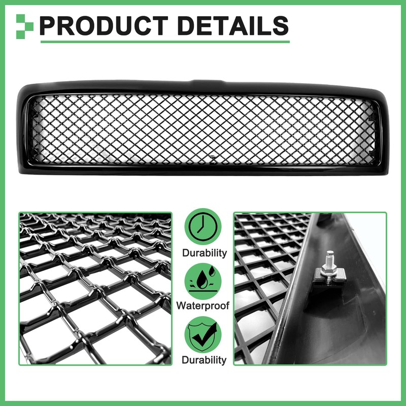 MATMACRO Grille Compatible For Dodge Ram 1500 2500 3500 Mesh