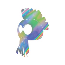 Ikaika Warrior Helmet Premium Sticker Decal Oil Slick Rainbow Holographic Metallic Hawaiian Polynesian Islander - Oil Slick - 6.64" W x 10" H