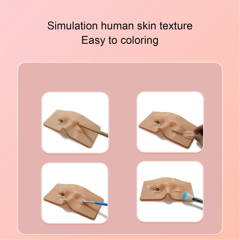 Eye Makeup Practice Board Open Close Eyes Reusable Silicone Mannequin