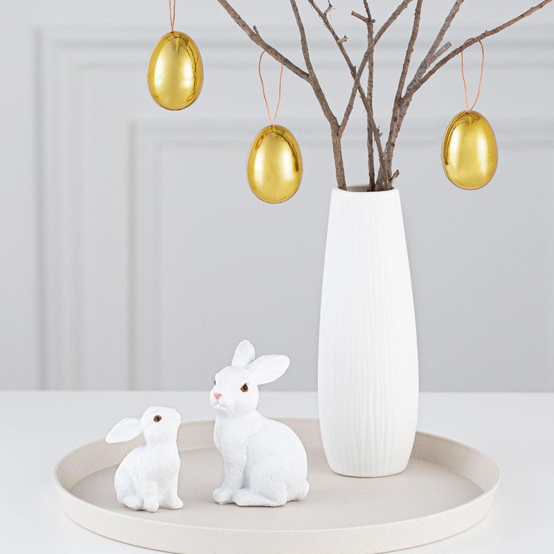 XIANNVXI Rabbit Easter Decoration White Polyresin Decorative Rabbit Easter Bunny