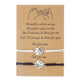2Pcs Friendship Bracelets for Girls Basketball Volleyball Baseball Stuff Rugby Football Tennis Bracelets Sporty Charms Friendship Bracelet With Card for Boys Teen Grils