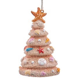 The Bridge Collection 3.5" Sand Christmas Tree Beach Ornament - Beach Christmas Tree Ornament for Coastal Decor - Beach Life, Christmas at The Beach, Christmas Vacation
