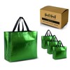 Nush Nush Set of 60 Shiny Green Gift Bags in Bulk - Green Reusable Gift Bags Large Size - For Small Business As Goodie Bags, Christmas Gift Bags With Handles, Party Favor Bags, Goody Bags- 13Wx5Dx11H