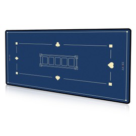 AAXKK 70 x 35 Texas Hold'em Practical Blue Poker Mat Portable Poker Table Tops Cards Game Mat Pad Topper Waterproof, Easily Clean & Glide Over, Anti-Slip, Odorless with Storage Bag