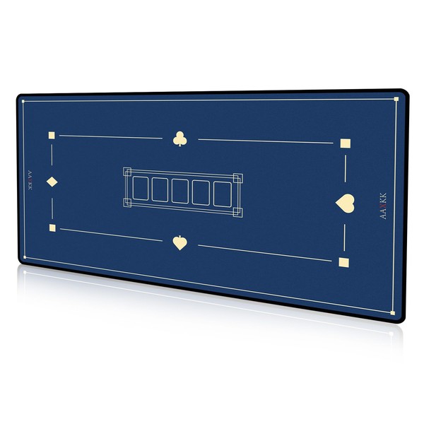 AAXKK 70 x 35 Texas Hold'em Practical Blue Poker Mat