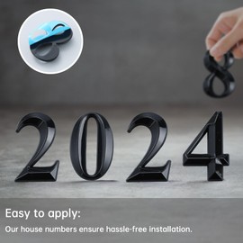 3D Self-Adhesive House Numbers for Outside, Door Mailbox Numbers, Modern Black House Street Address Numbers Stickers for House, Apartment, Office, Hotel Room, Mailbox Signs (4 Inch No.9)
