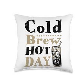 Cold Brew Hot Day Latte Iced Coffee Lover Espresso Throw Pillow