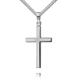 Kreuz-Anhänger hochglanz 925 Sterlingsilber Kettenanhänger Mit Kette 45 cm