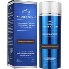 SHENT & MENT Keratin Hair Fibres Instant Volume for Hair Natural Coverage Thin Hair and Light Areas Sweat and Wind Resistant Men and Women - Dark Brown - 27.5 g