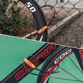 CXWXC Zip Tie Lock - 4-Digit Combo Cable Locks for Bike Motorcycle Helmet, Skateboard, Skis, Snowboard, Stroller & Cabinet - Ideal for Lightweight Security (Orange, 70CM)