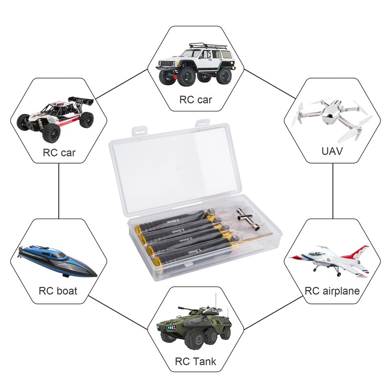 HobbyPark Titanium Hex Driver Allen Screwdriver Set 1.5mm 2.0mm 2.5mm