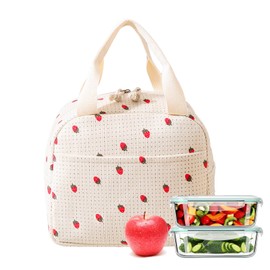 FOSDICK Ladies Cool Bag Lunch Box Container Tote Bag, Insulated Lunch Bags for Women, Cooler Lunchbag for Work School Picnic Travel Beach Gifts